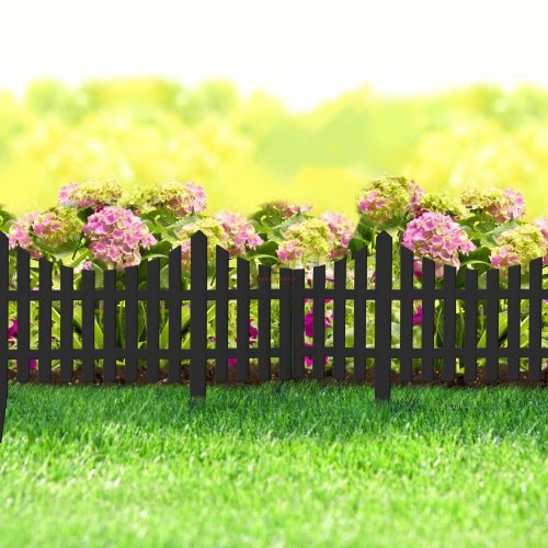 Kerti virágágyás kerítés, ágyásszegély fekete 60x33 cm