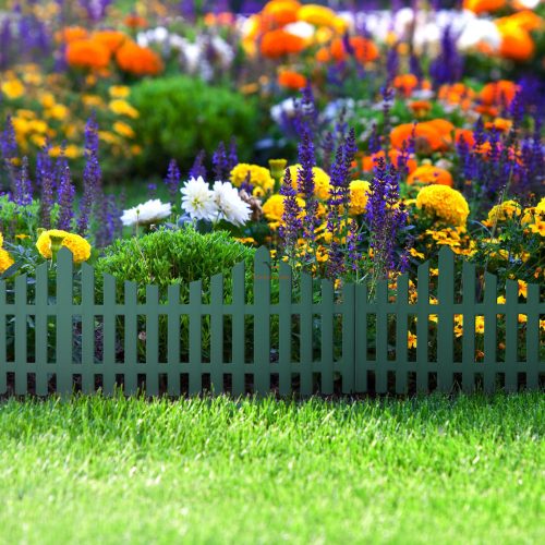 Virágágyás szegély / kerítés 60 x 23 cm - zöld