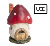 LED gombaházikó piros, kerámia, 12 cm