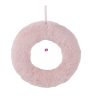 Szőrmés hungarocell félkoszorú rózsaszín 20 cm