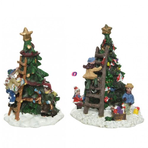 Luxury Karácsonyi falu figura "Karácsonyfa díszítés" 2f.