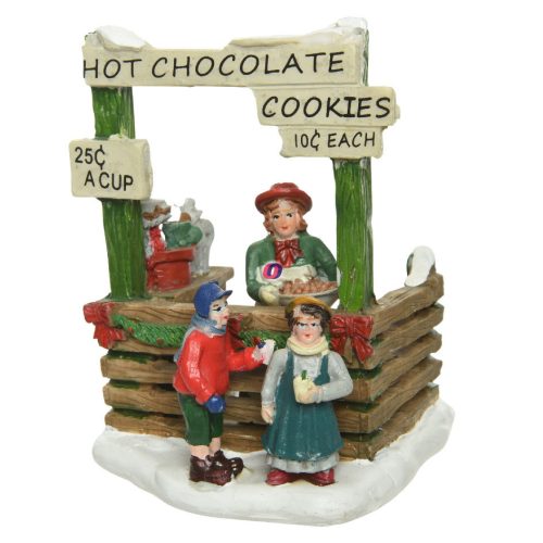 Luxury Karácsonyi falu figura "Forró csokis stand" 9 cm