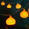 Halloween fényfüzér XL tök elemes 12 LED 2 m 2xAA