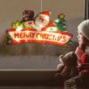 Nagyméretű világító ablakdísz Merry Christmas melegfehér elemes 45 x 24 cm