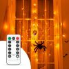 Halloweeni pókháló alakú fényháló pókkal USB 60 LED