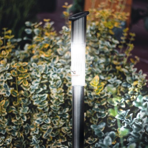 DECONLINE Napelemes kerti oszlop lámpa hidegfehér fém 70 x 5 cm