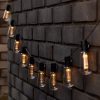 Napelemes fényfüzér Edison izzós 10 LED szolár égősor melegfehér