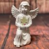 Napelemes angyal figura fehér 22 cm DECOnline
