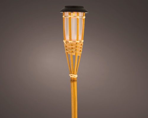 Prémium lobogó láng effektes napelemes bambusz fáklya 54 cm