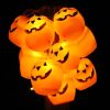 Halloweeni tökös fényfüzér elemes 8 LED