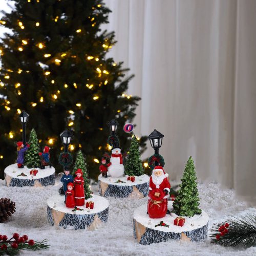 LED-es karácsonyi falu kellék kandeláber 13 cm 4 féle választható kivitel