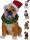 Karácsonyi figura kutya sapkában 13 cm poly 4 féle választható kivitel