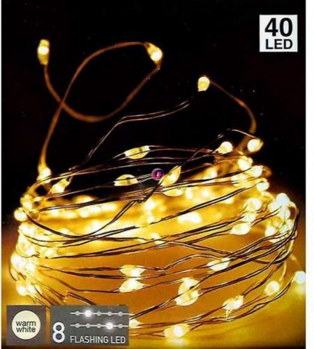 Sziporkázó Micro led fényfüzér melegfehér 40 LED