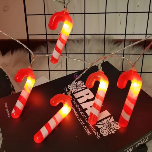 Candy cane, cukorbot fényfüzér 10 LED 135 cm