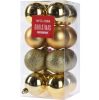 Premium collection dísz műanyag arany 5cm 16 db-os karácsonyfa gömb szett