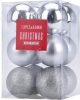 Premium collection dísz műanyag ezüst 6cm 12 db-os karácsonyfa gömb szett