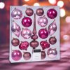 Premium collection szett műanyag rózsaszín 19 db-os karácsonyfadísz szett