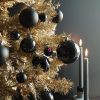 Premium collection karácsonyfa gömb dísz műanyag fekete 5cm 16 db-os szett