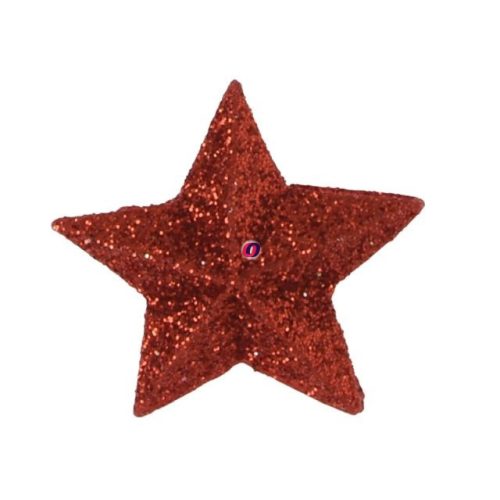 Csillag öntapadós poly 2,9x2,8x0,6cm piros 10 db-os szett