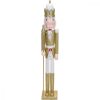 XL Diótörő figura Luxury  fa 106 cm arany/fehér 2 féle karácsonyi figura