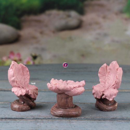Tündérkert figura szett virág asztal székekkel 3 db-os Deconline Fairy Garden