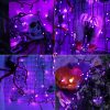 Halloween fényfüzér elemes 15 LED narancs/lila választható