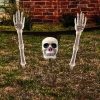 Halloweeni kerti leszúrható csontváz koponya kézzel 3 db-os szett