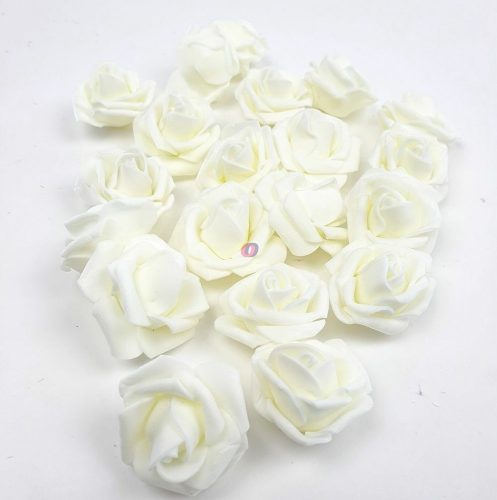 Polyfoam fejvirág rózsa törtfehér