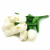 Élethű tapintású tulipán Tört fehér 33 cm 1db