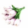 Élethű tapintású tulipán Cirmos lila 33 cm 1db