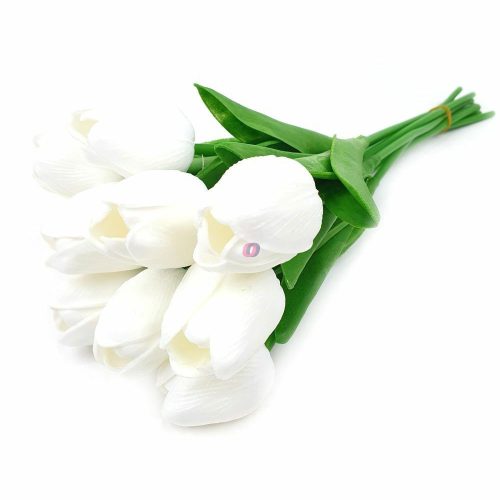Élethű tapintású tulipán hófehér 33 cm 1db