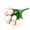 Élethű tapintású tulipán cirmos rózsaszín 33 cm 1db